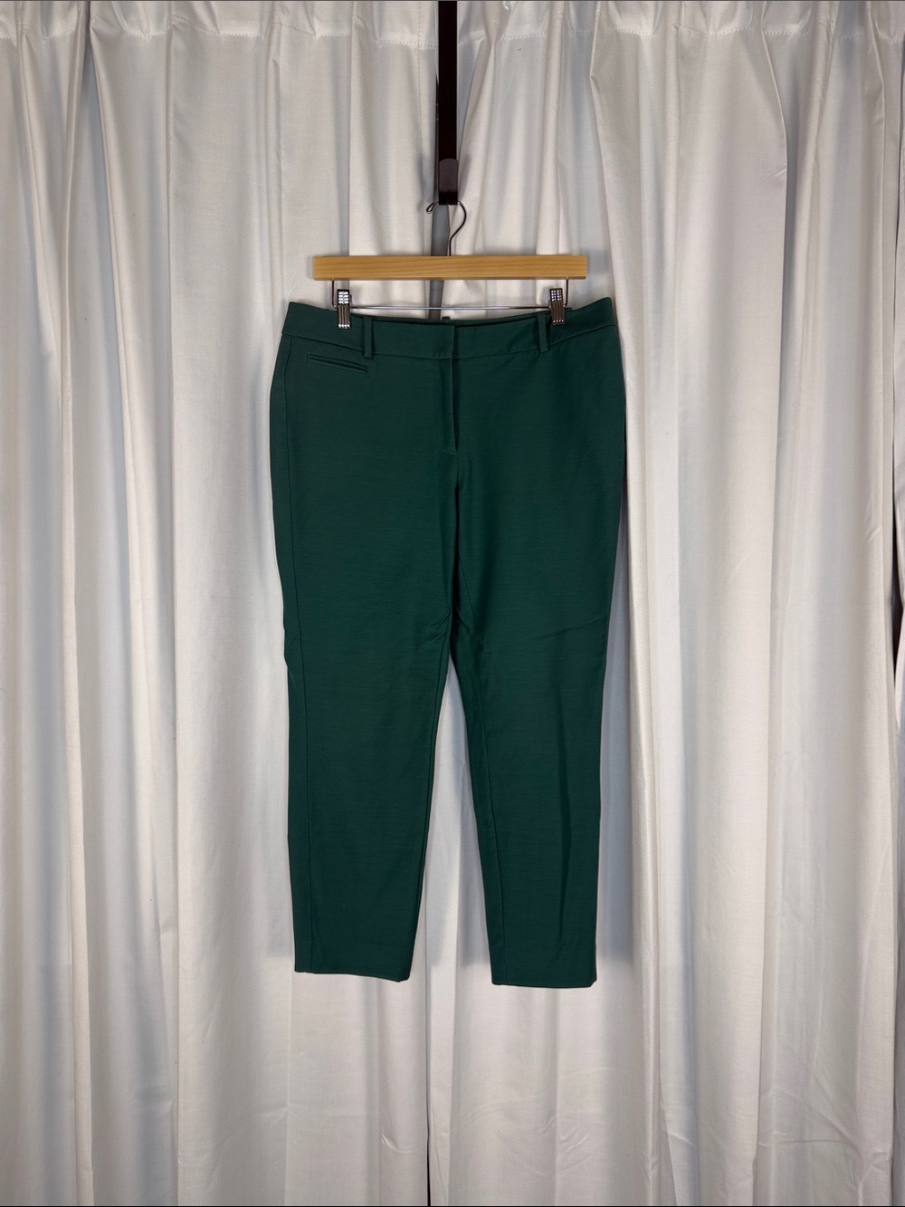 White House Black Market Women's Dark Green Stretch Chinos
